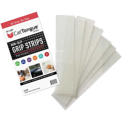 CatTongue Grips Gription 2 In. W. x 8 In. L. Clear Non-Abrasive Anti-Slip Strips (7-Pack)